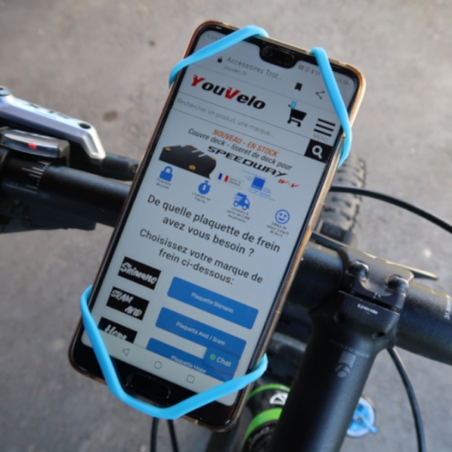 Support Smartphone vélo silicone : compatible tout vélo/téléphone