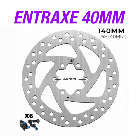 Disque de frein140mm, 6 trous pour trottinette électrique Yeep.Me 100