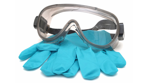Image gant et lunette pour protection epi